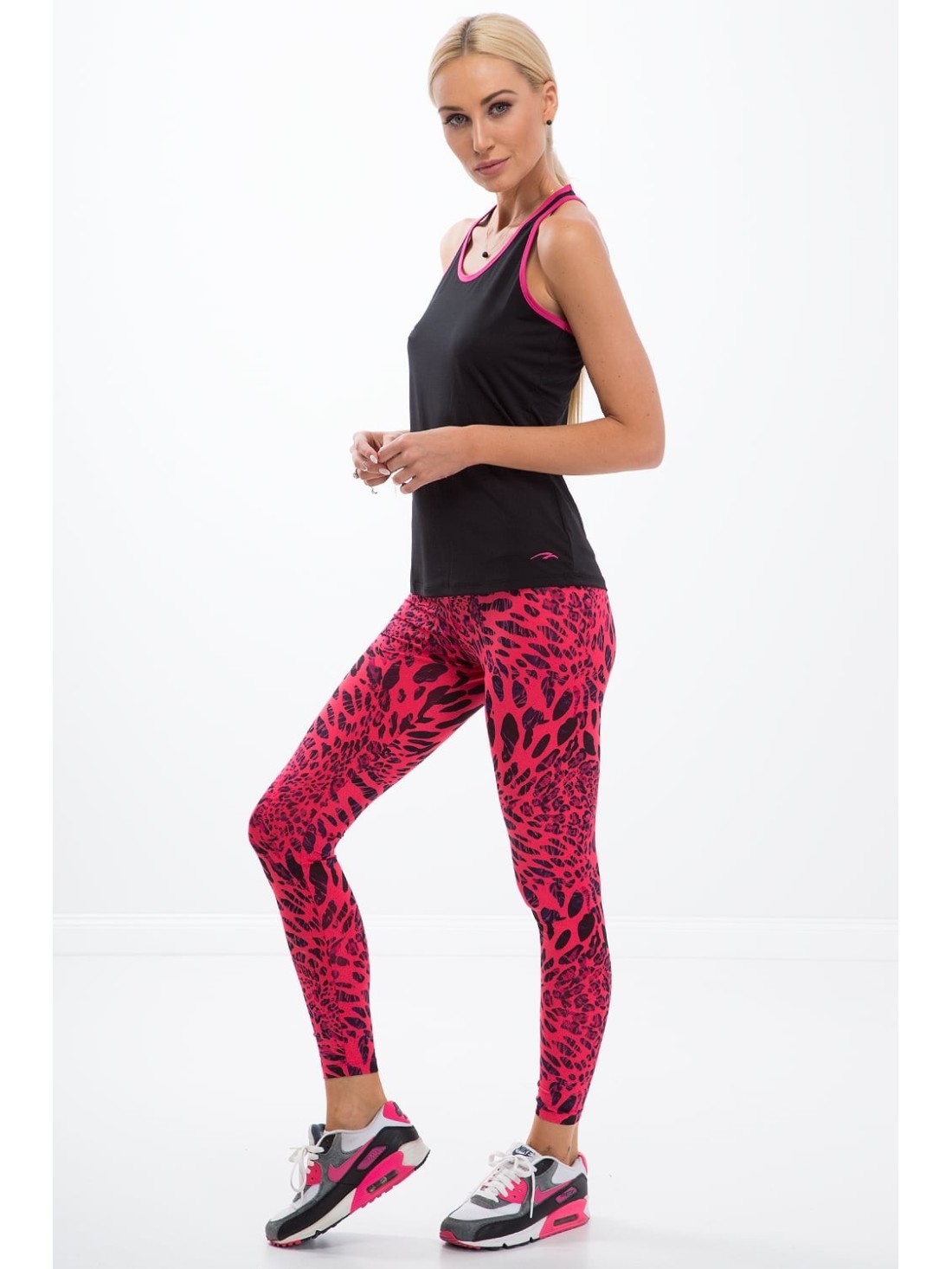 Amaranth-Sportleggings mit Leopardenmuster H006 - Online-Shop - Boutique